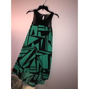 Black and green dress
